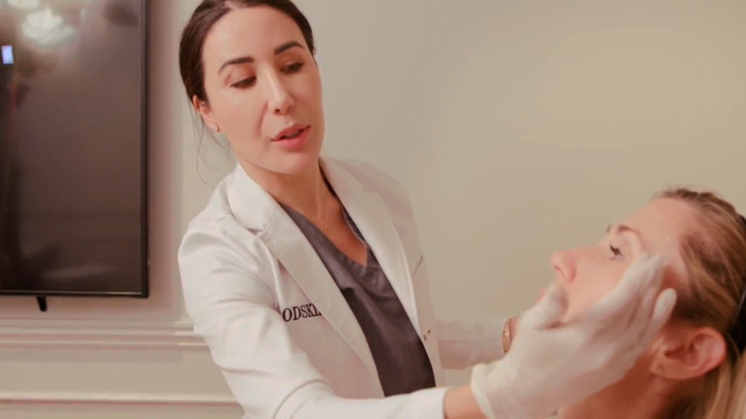 Patient receiving AviClear acne treatment to help reduce breakouts and improve skin clarity.