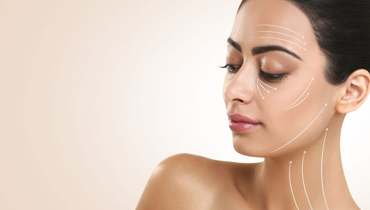 Woman with facial volume loss discussing cosmetic treatment options for “Ozempic face” correction and facial rejuvenation.